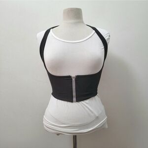 NWOT HYEIN SEO Halter Bustier Zip Up Charcoal Gray Small